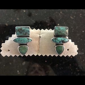 Vaubel Chinese Turquoise Sterling Silver Earrings